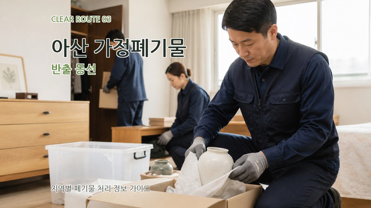 아산 가정폐기물 반출 동선