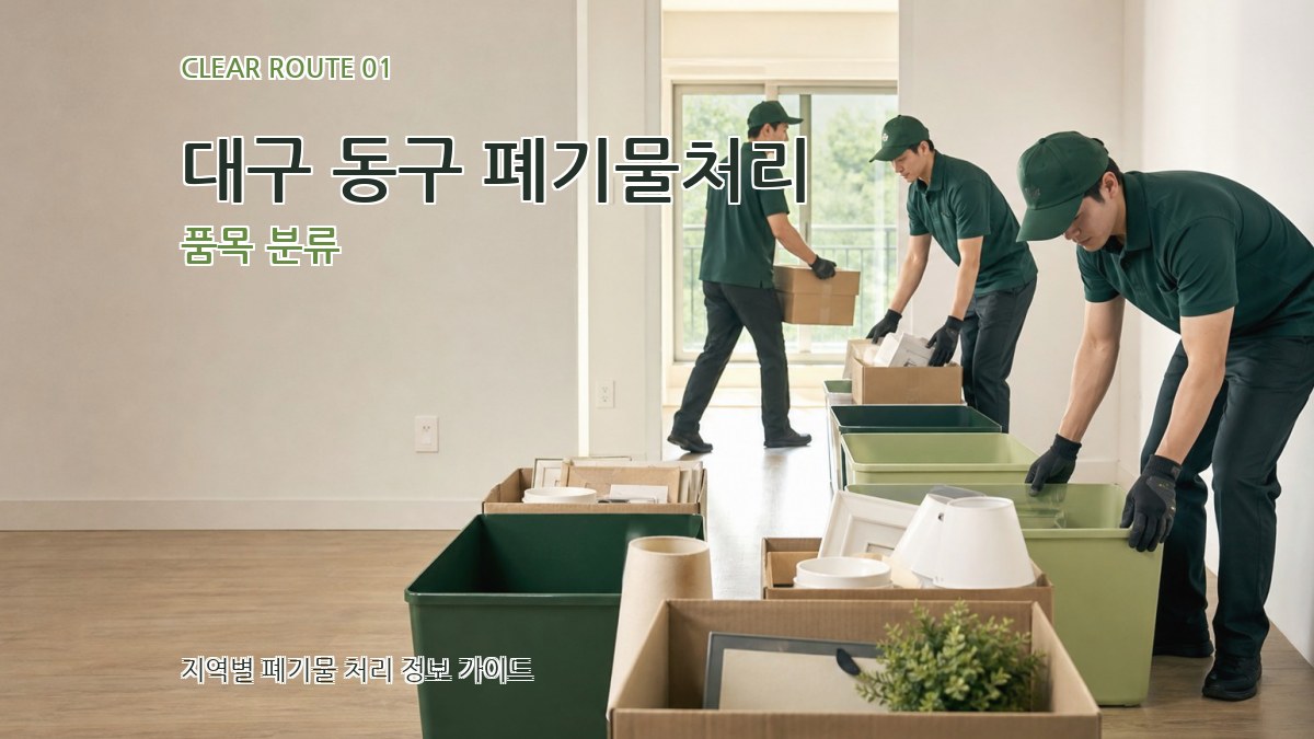 대구 동구 폐기물처리 품목 분류