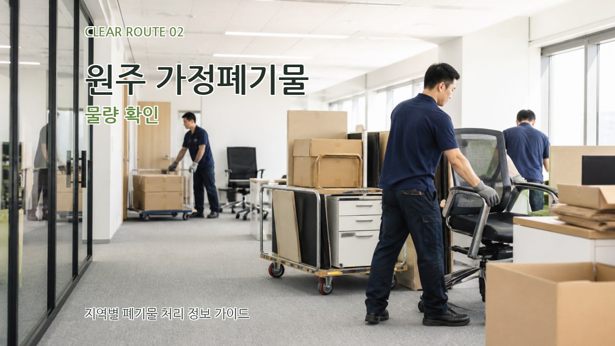 원주 가정폐기물 물량 확인