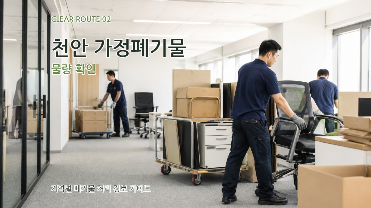 천안 가정폐기물 물량 확인