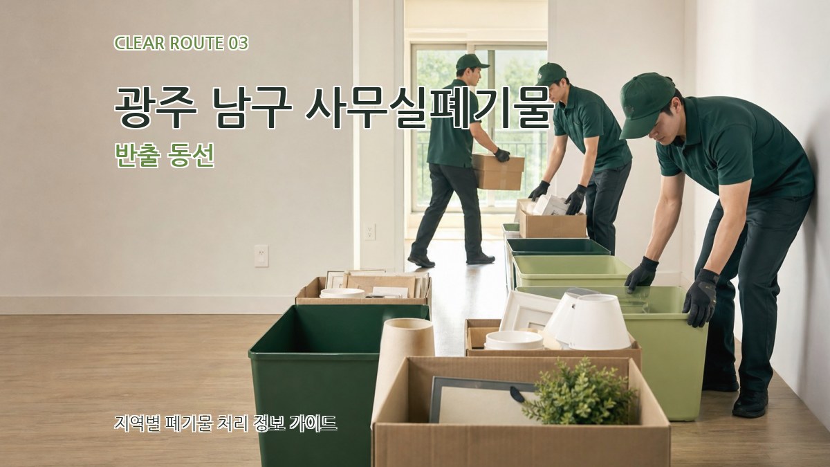 광주 남구 사무실폐기물 반출 동선